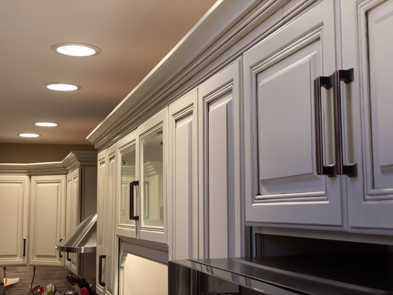 White painted kitchen cabinets
