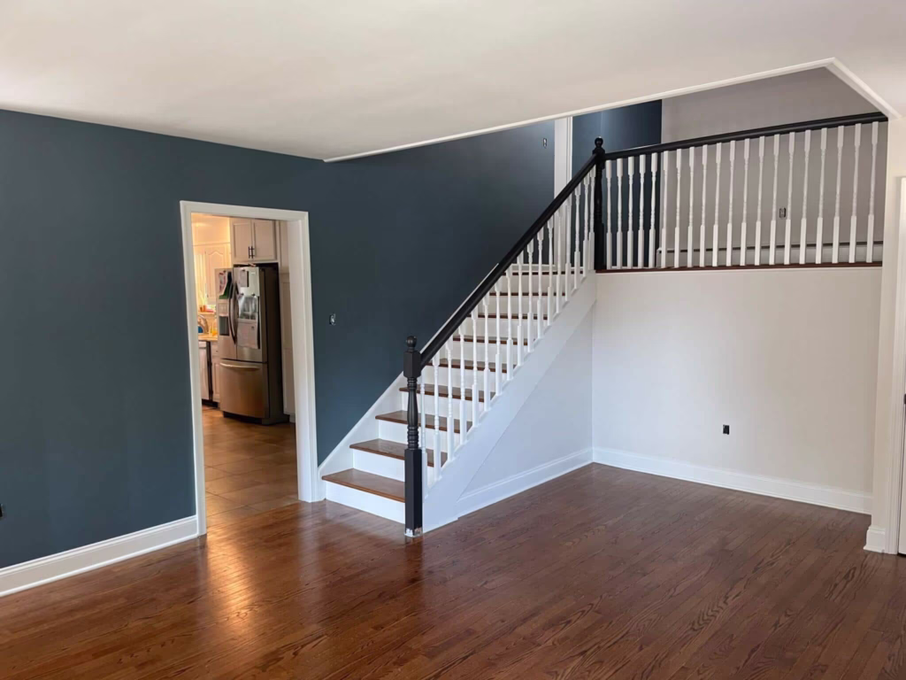 Painted staircase walls and trim